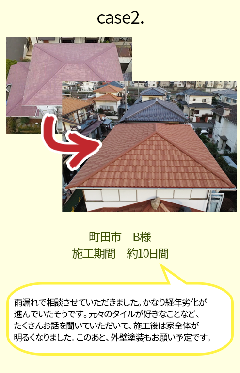 雨漏りで相談いただいた屋根と外壁塗装の施工事例写真