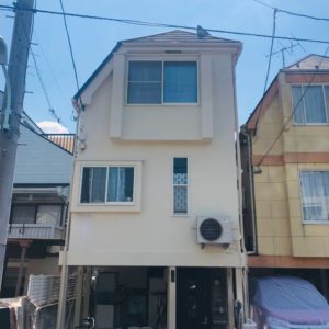 世田谷区梅ヶ丘H様邸　エネカリ・屋根カバー工法（ディーズルーフィング　ディプロマットスター　エバグリーン色）・太陽光キャッチ工法・外壁塗装工事（ガイナ）