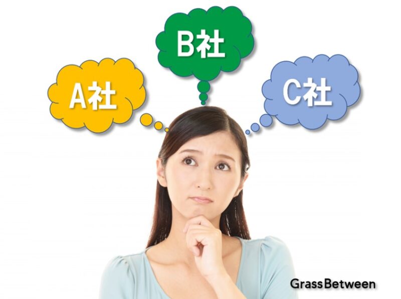 A社・B社・C社選択イラスト画像