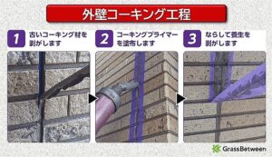 外壁コーキング・作業工程画像