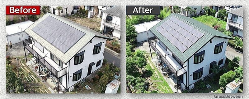 Before/After太陽光パネル脱着・屋根カバー工法画像