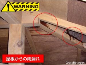屋根からの雨漏れ画像
