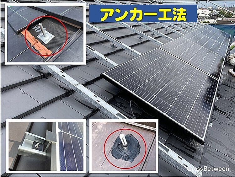 太陽光パネル「アンカー工法」の画像