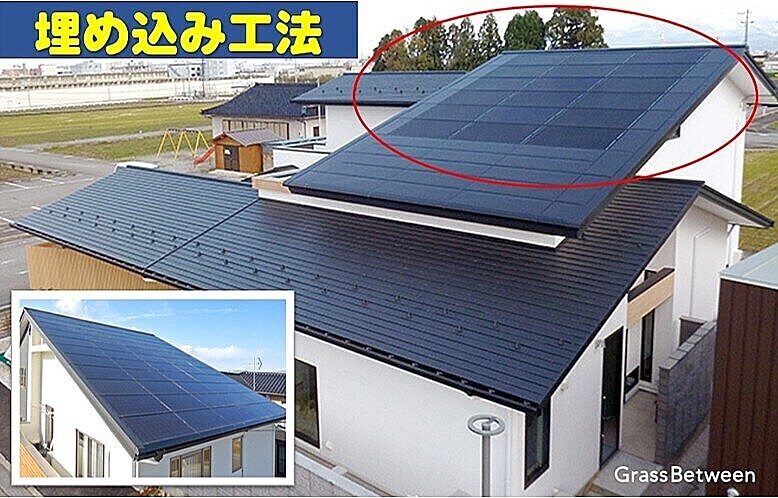 太陽光パネル埋め込み工法の画像